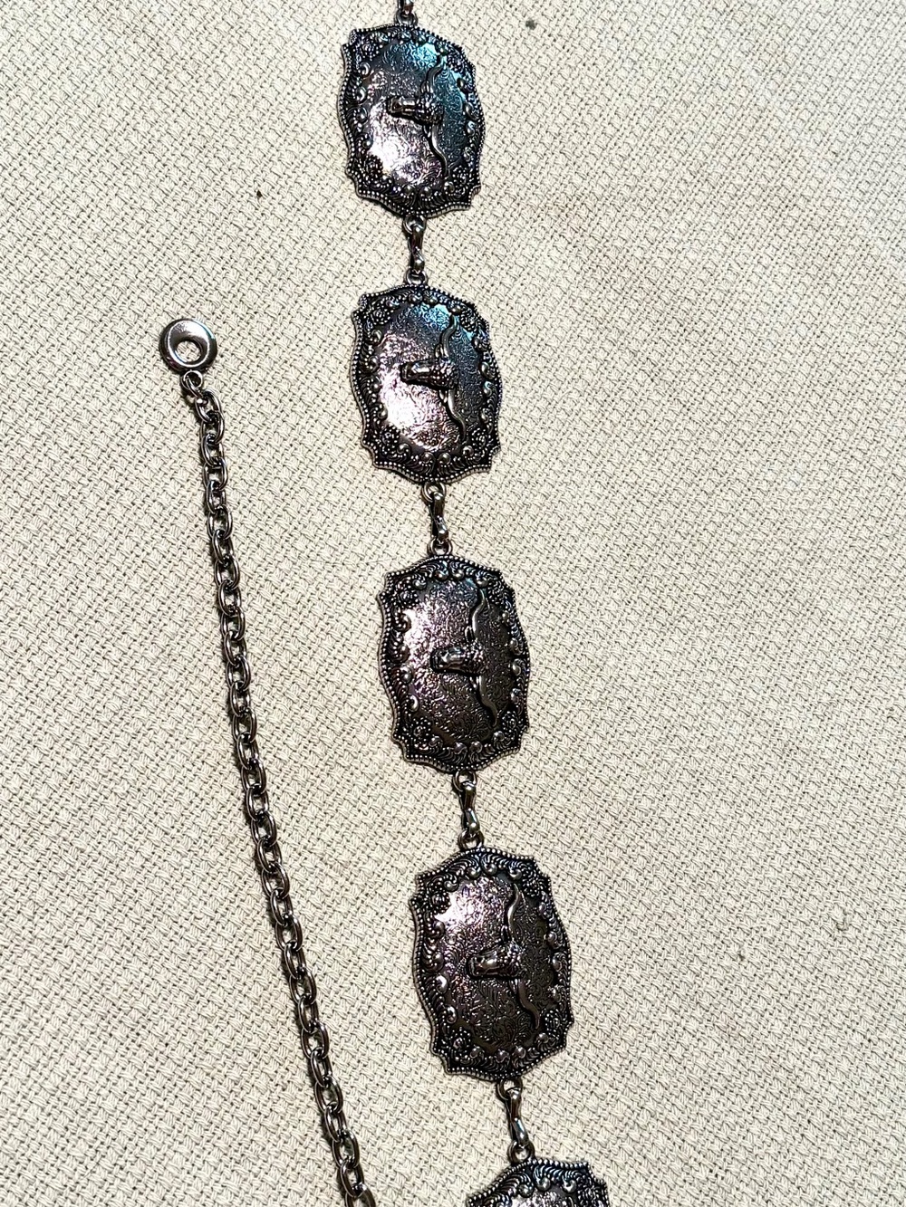 Vintage-Inspired Western Silver Medallion Link Belt